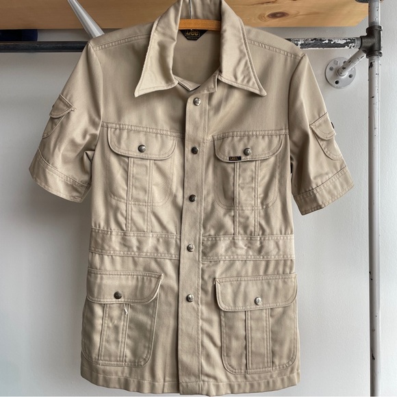 Vintage 1970s Lee Safari Jacket Shirt Snap Buttons - Picture 1 of 6